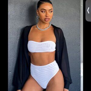 Secrets Out Mesh Bandeau - White Fox Bikini Top